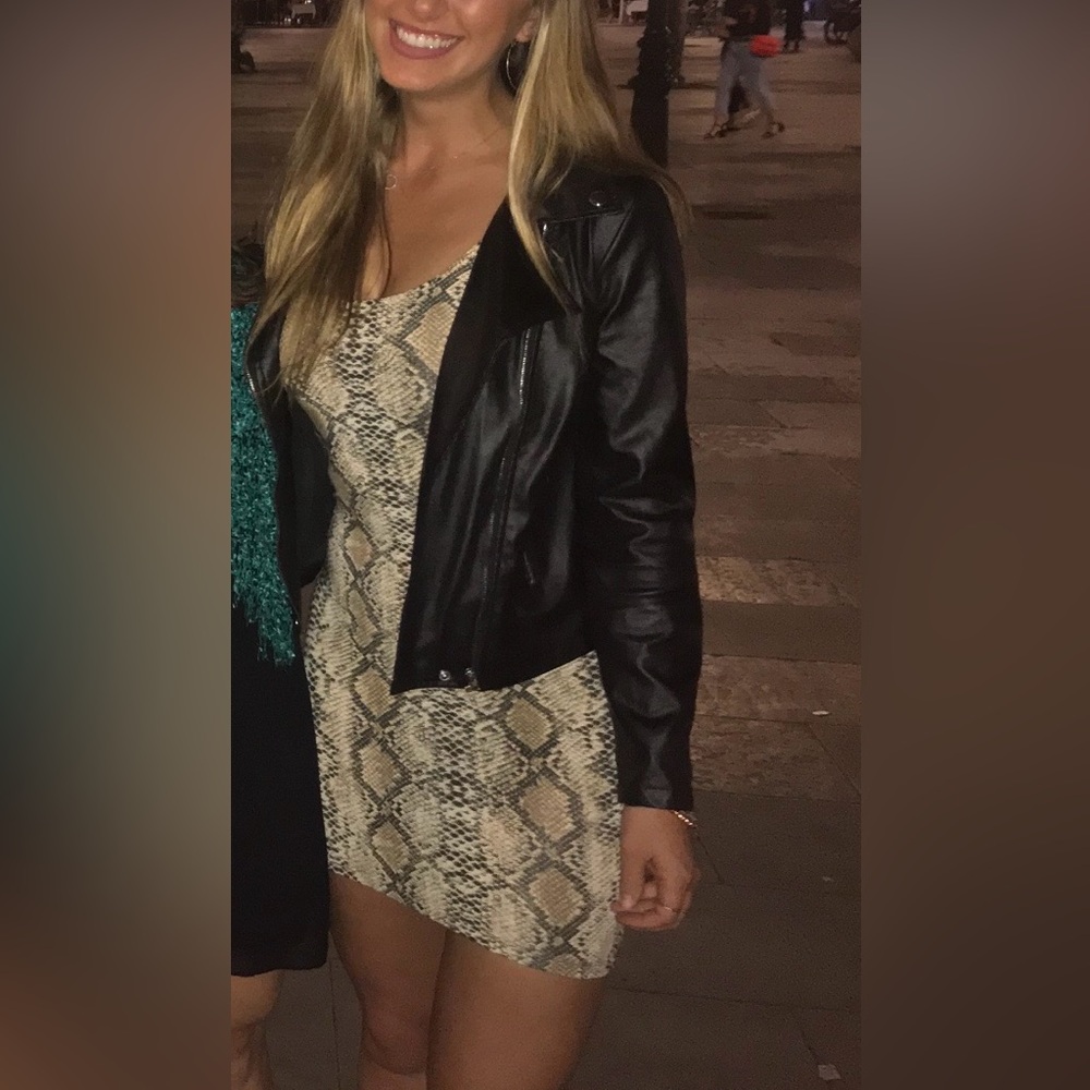 Snakeskin Pattern Mini Dress